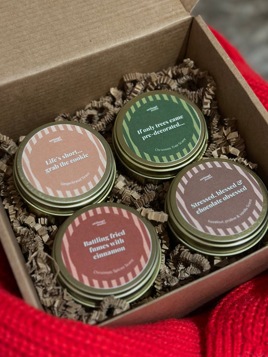 Christmas Tin Candle Set
