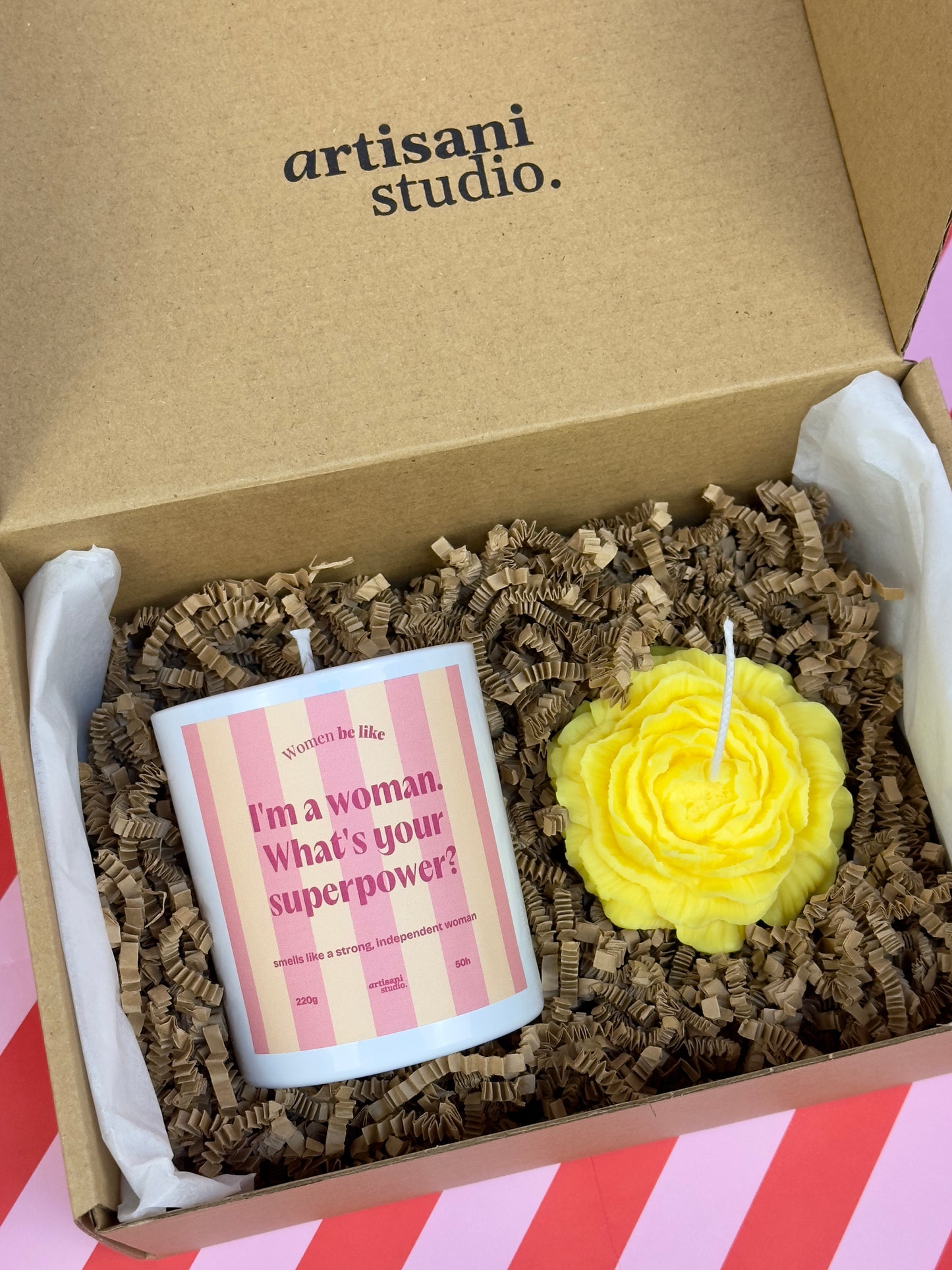 Candle Coffret "I'm a woman. What's your superpower?"