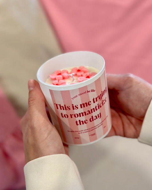Candle "This is me trying to romanticize the day"