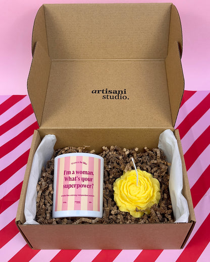 Candle Coffret "I'm a woman. What's your superpower?"
